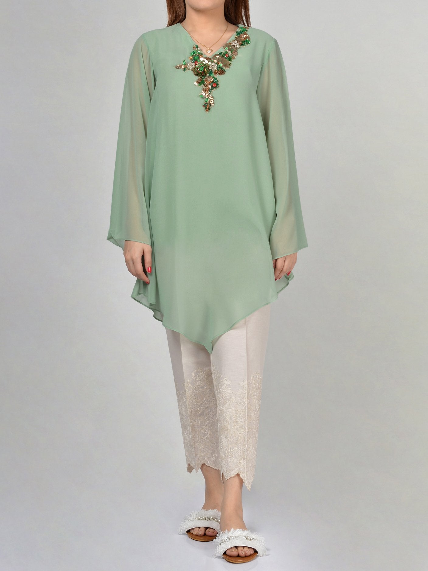 Embellished Chiffon Shirt Embellished Chiffon Shirt