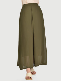 Chiffon Skirt-Army Green