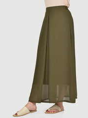 Chiffon Skirt-Army Green