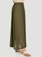 Chiffon Skirt-Army Green