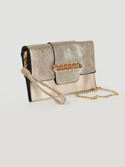 Metallic Adorned Clutch