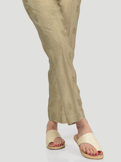 Embellished Silk Trouser