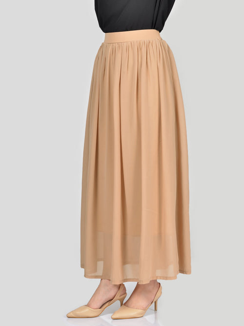 Chiffon Skirt-Skin
