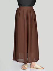 Chiffon Skirt-Dark Brown