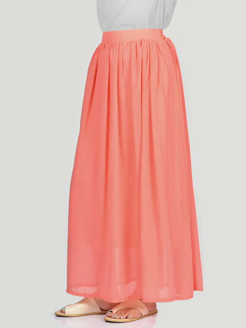 Chiffon Skirt-Peach
