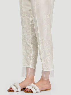 Embellished Silk Trouser
