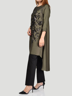 Embellished Silk Shirt