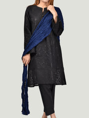 Crushed Dupatta-Blue