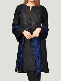 Crushed Dupatta-Blue