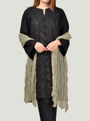 Crushed Dupatta-Moss