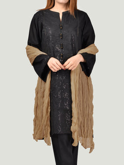Crushed Dupatta-Mustard