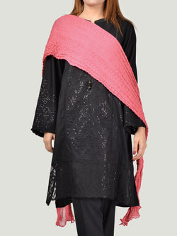 Crushed Dupatta-Peach