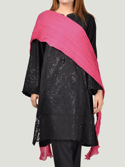 Crushed Dupatta-Pink