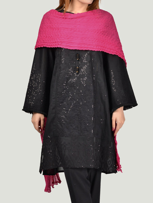 Crushed Dupatta-Pink