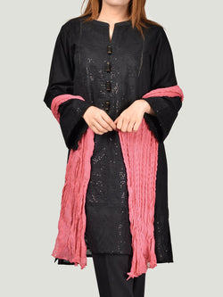 Crushed Dupatta-Peach