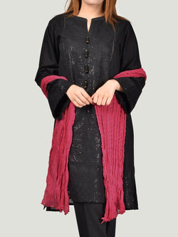 Crushed Dupatta-Cardinal