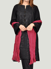 Crushed Dupatta-Cardinal