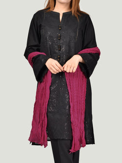 Crushed Dupatta-Pink