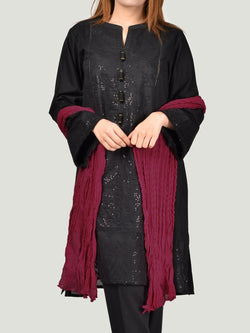Crushed Dupatta-Magenta