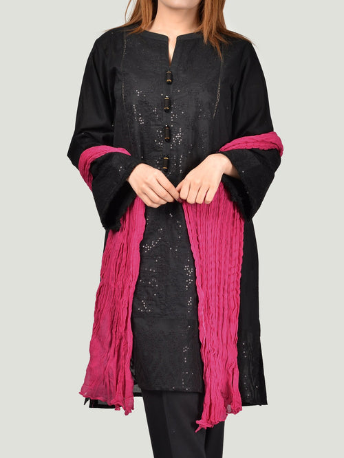 Crushed Dupatta-Pink