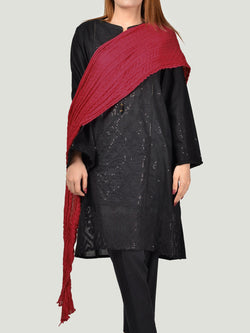 Crushed Dupatta-Red