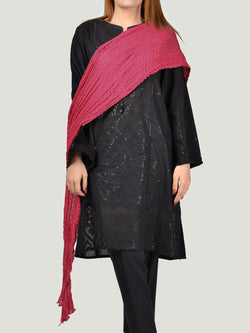 Crushed Dupatta-Cardinal