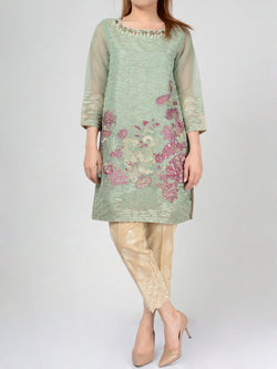 Embellished Cotton Net Shirt