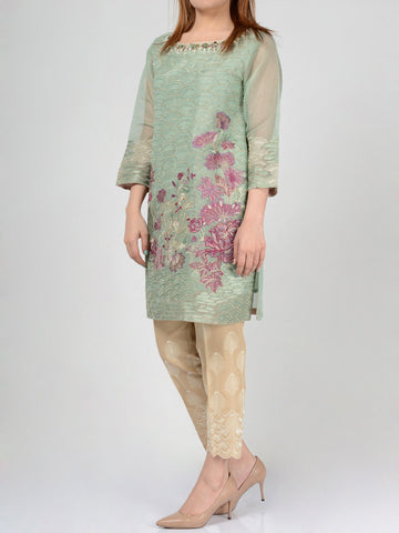 Embellished Organza Suit