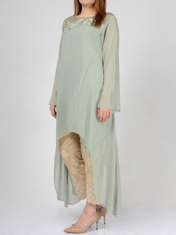 Embellished Cotton Net Shirt
