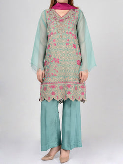 Embellished Organza Suit