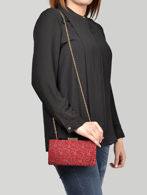 Shimmery Net Clutch