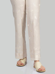 Embroidered Crepe Pants