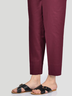 Straight Trouser-Maroon