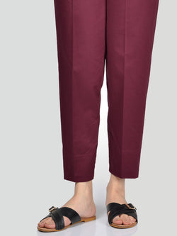 Straight Trouser-Maroon