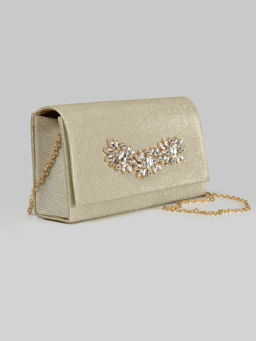 Embellished Shimmery Clutch
