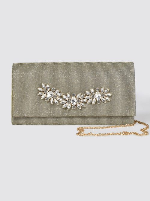 Embellished Shimmery Clutch