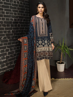 Ajrak Melange Suit (Khaddar)